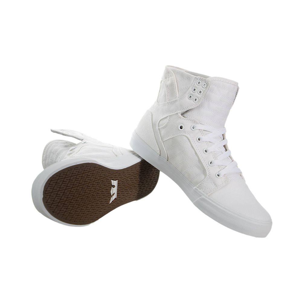 Baskets Montantes Supra SkyTop Blanche Off White/White-White Homme | LAF-00187938